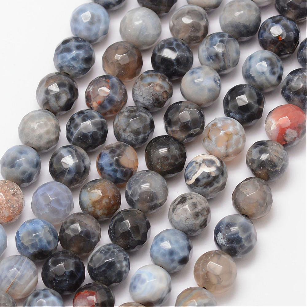 Natural Fire Agate Beads Black