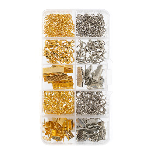 Findings - Assortment Box 10 Slots Gold/Silver  320pcs