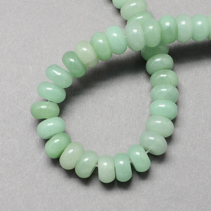 Natural Green Aventurine Beads Strands, Rondelle, 6mm