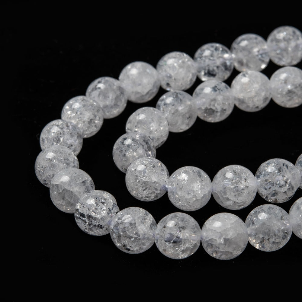 Natural Crackle Quartz Beads Strands, Round, Size: about 8mm