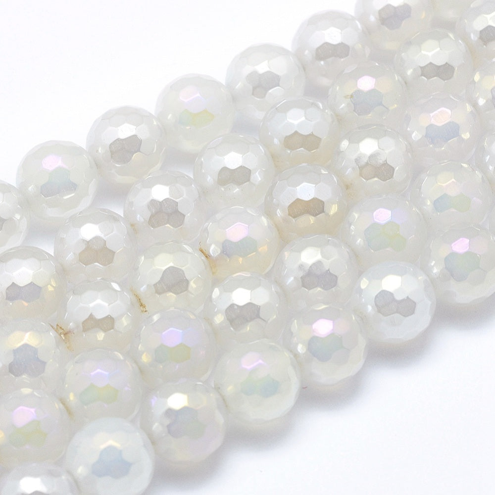 Electroplated Agate Beads 6mm