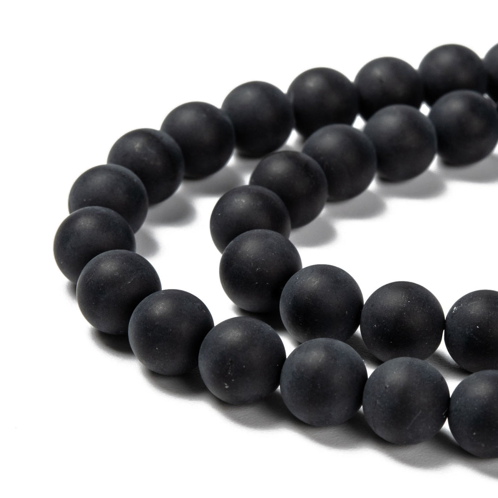 Natural Black Agate Frosted