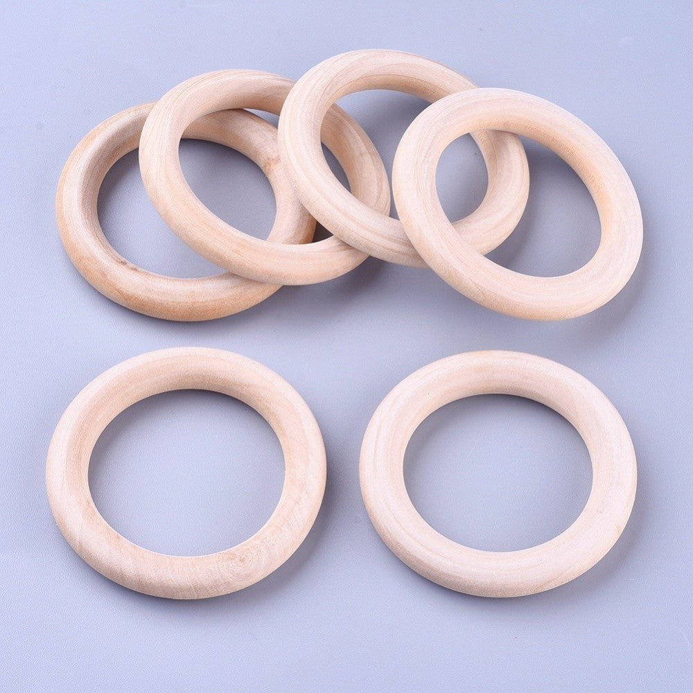 Unfinished Wood Linking Rings, Macrame Wooden Rings