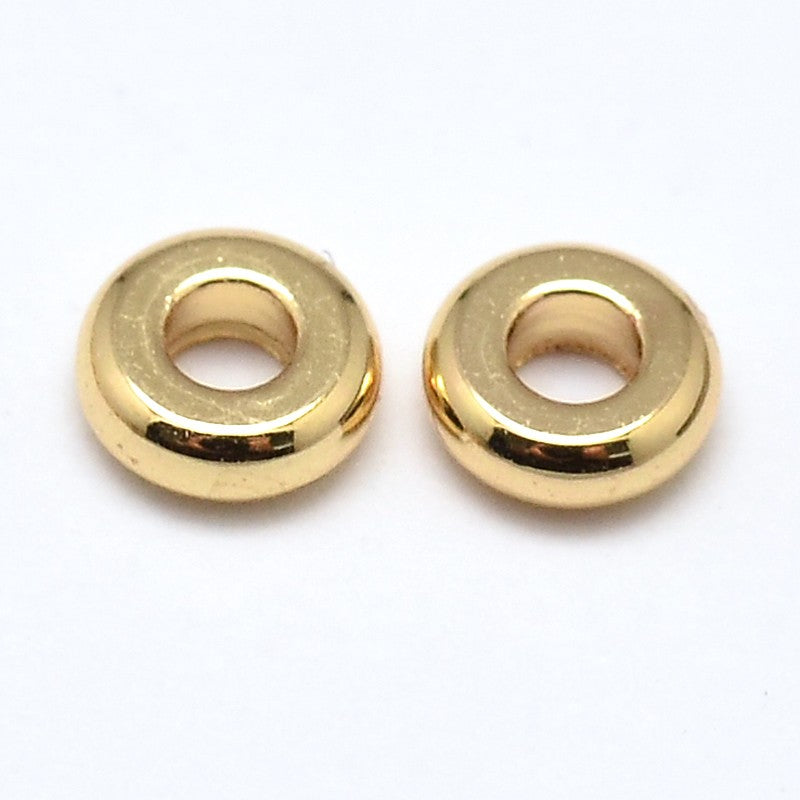 Brass Flat Round Spacer Beads pack of 20